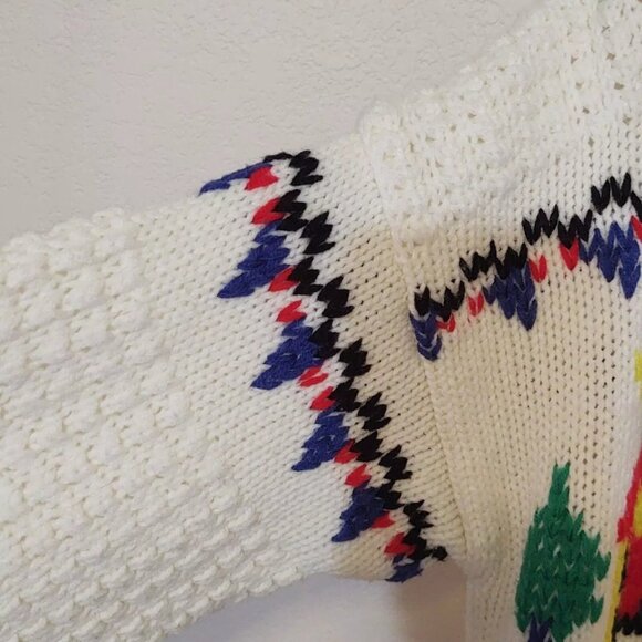 Sears JR bazaar vintage 70s cardigan with embroidered town - Picture 7 of 10